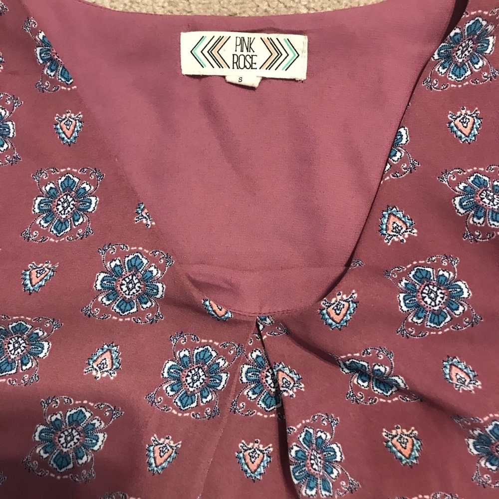 Pink Rose Patterned Dress - Picture 2 of 4
